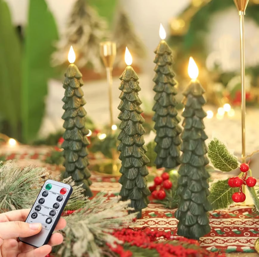 🎄Christmas Tree Led Candlesled Christmas Pine Cone Electric Candle Light