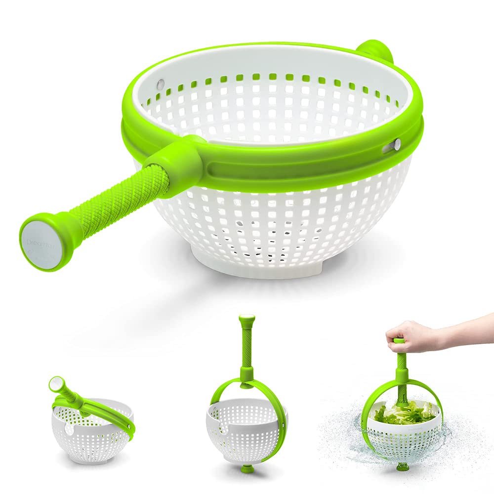 🥦 2025Vegetable Salad Rotating Draining Basket - 💓Take your salad prep to the next level