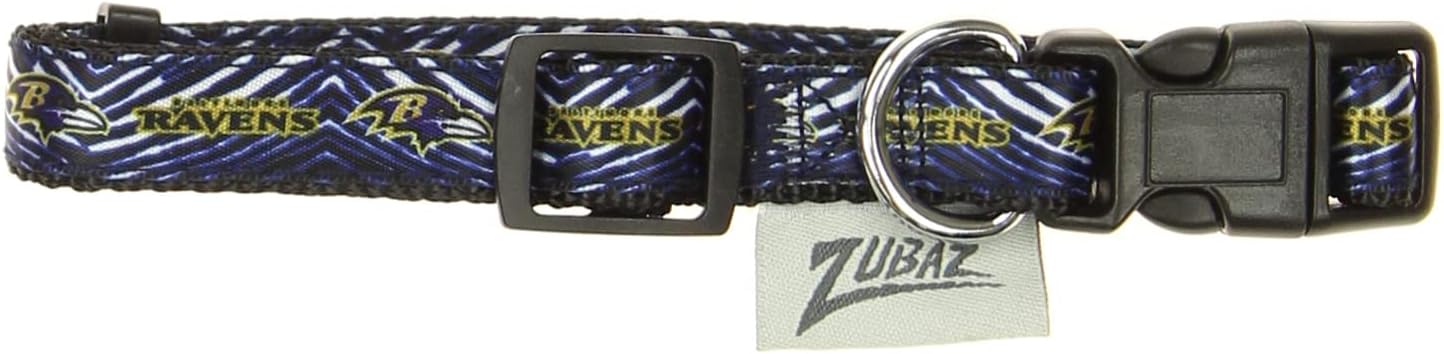 Zubaz NFL Team Adjustable Pet Collar for Dogs & Cats, Pittsburgh Steelers, Medium