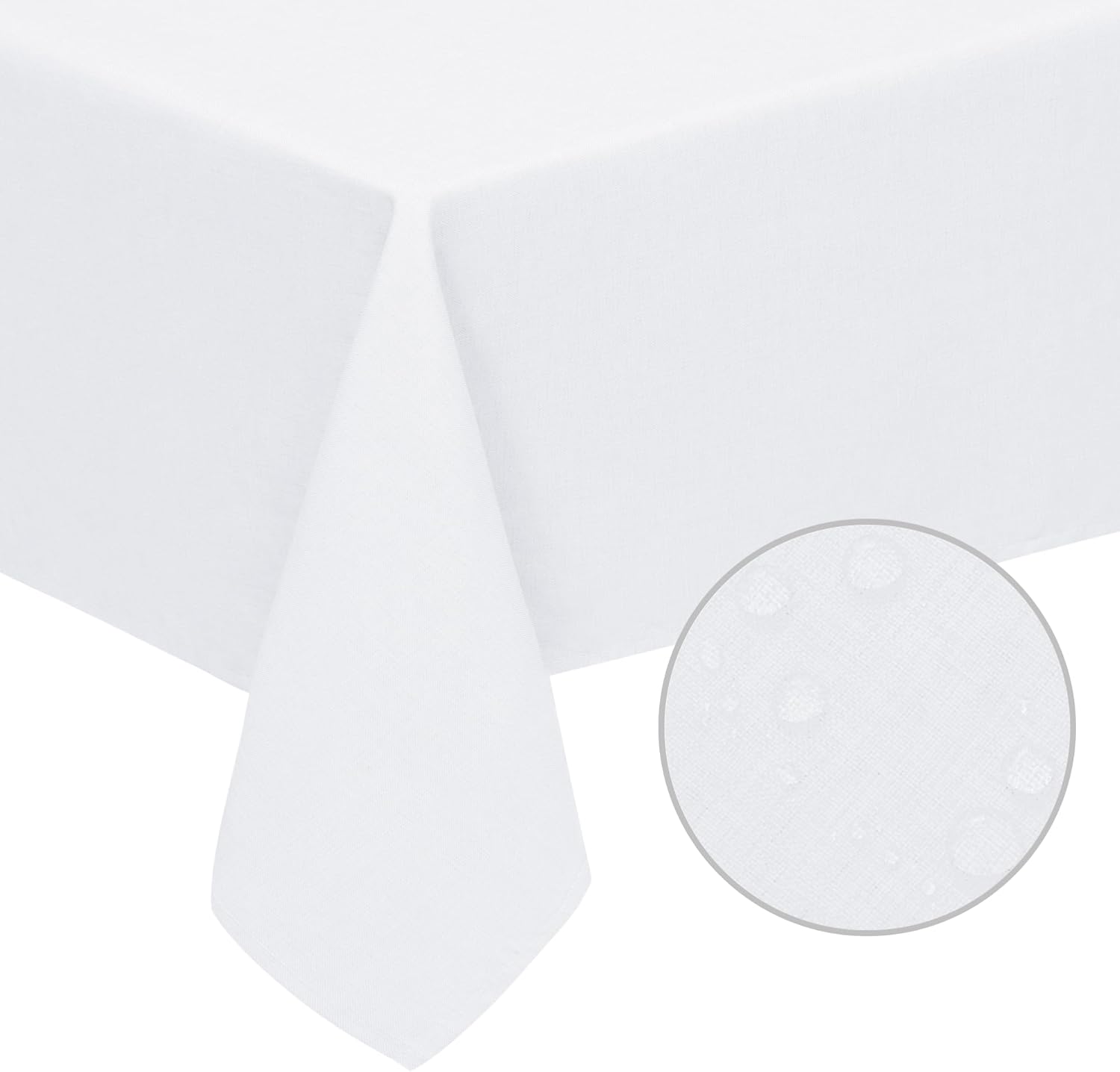 Easy-Going Faux Linen Waterproof Spill-Proof Tablecloth Stain Resistant Rectangle Table Cloth Wrinkle Free Decorative Fabric for Kitchen, Dining, Party, Weddings, Restaurants (52x70 in, Linen)