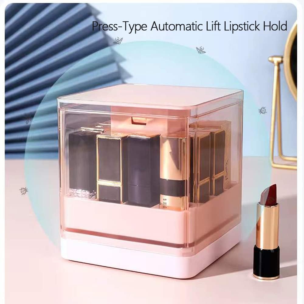 “💄 Auto Lift Lipstick & Gloss Organizer – 12 Slots ✨ Dust-Free”