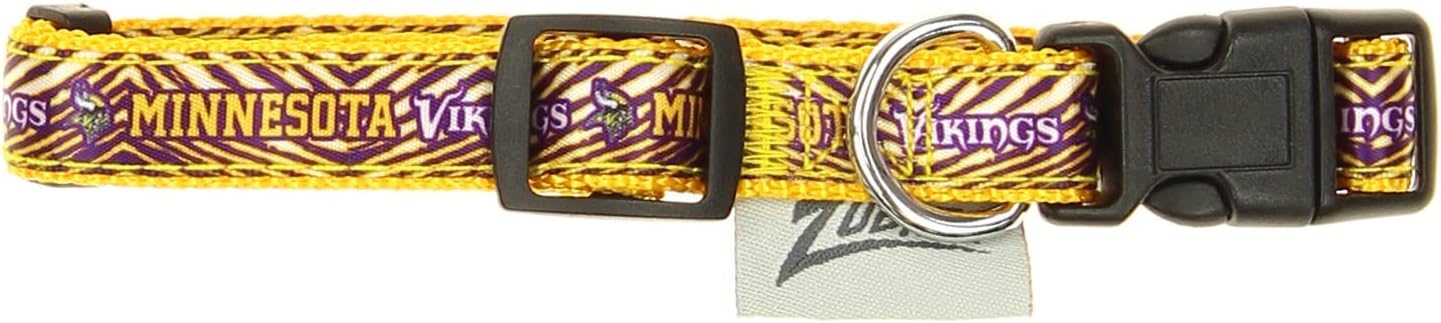 Zubaz NFL Team Adjustable Pet Collar for Dogs & Cats, Pittsburgh Steelers, Medium