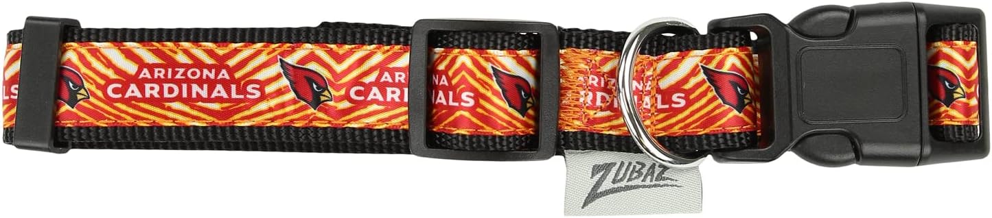 Zubaz NFL Team Adjustable Pet Collar for Dogs & Cats, Pittsburgh Steelers, Medium
