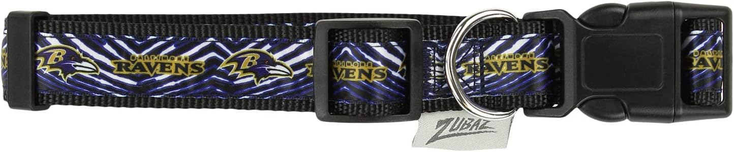 Zubaz NFL Team Adjustable Pet Collar for Dogs & Cats, Pittsburgh Steelers, Medium