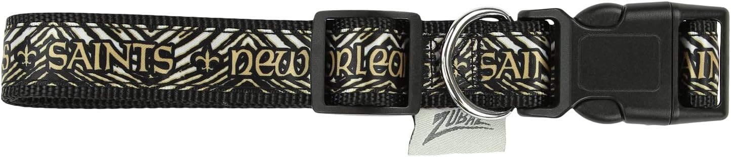 Zubaz NFL Team Adjustable Pet Collar for Dogs & Cats, Pittsburgh Steelers, Medium