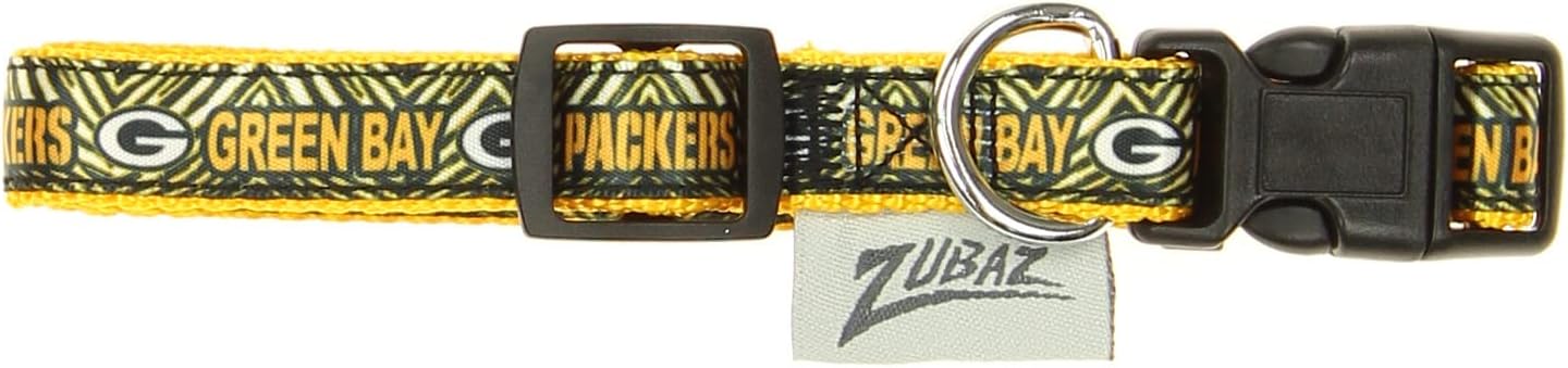 Zubaz NFL Team Adjustable Pet Collar for Dogs & Cats, Pittsburgh Steelers, Medium