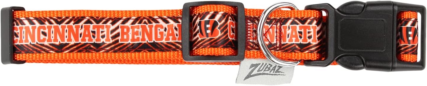Zubaz NFL Team Adjustable Pet Collar for Dogs & Cats, Pittsburgh Steelers, Medium