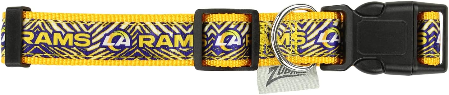 Zubaz NFL Team Adjustable Pet Collar for Dogs & Cats, Pittsburgh Steelers, Medium