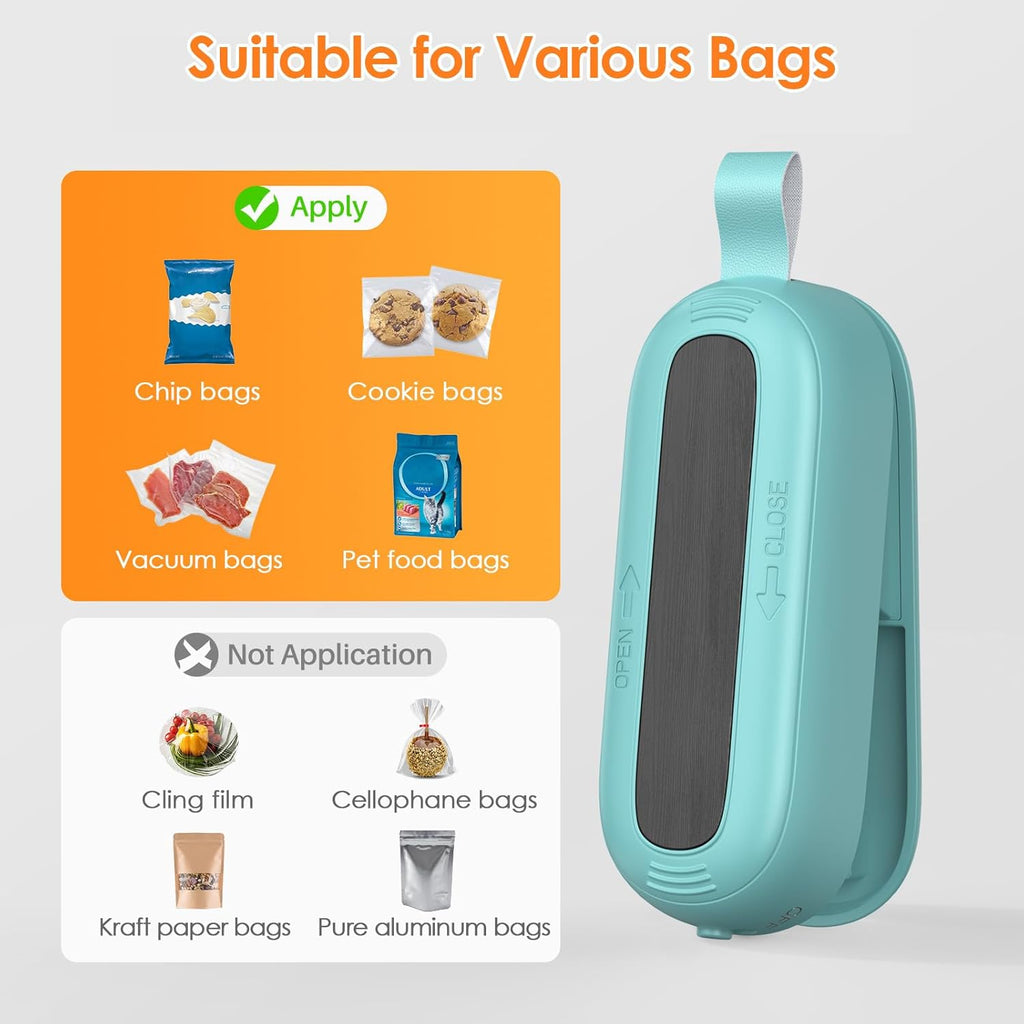 “FEPPO 2-in-1 Mini Bag Sealer & Cutter – Portable Snack Resealer 🔋 Batteries Included”