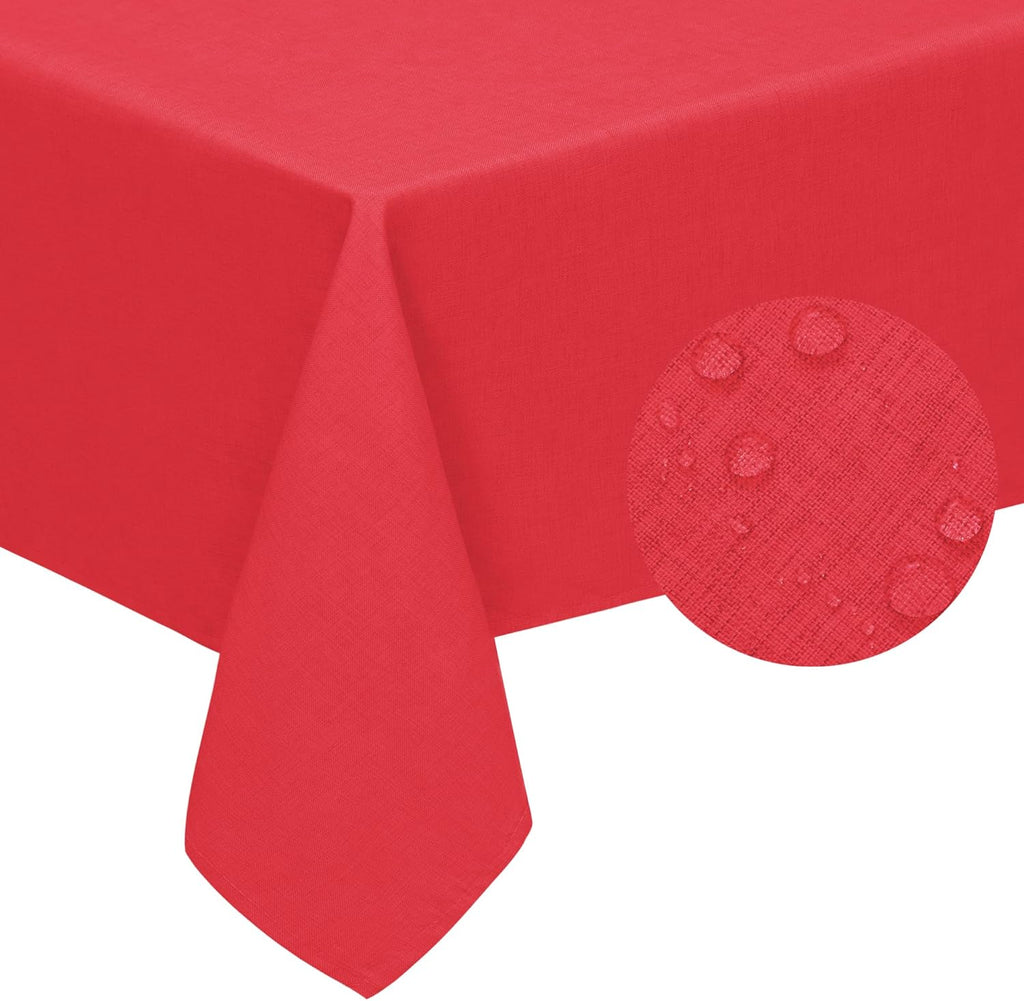 Easy-Going Faux Linen Waterproof Spill-Proof Tablecloth Stain Resistant Rectangle Table Cloth Wrinkle Free Decorative Fabric for Kitchen, Dining, Party, Weddings, Restaurants (52x70 in, Linen)