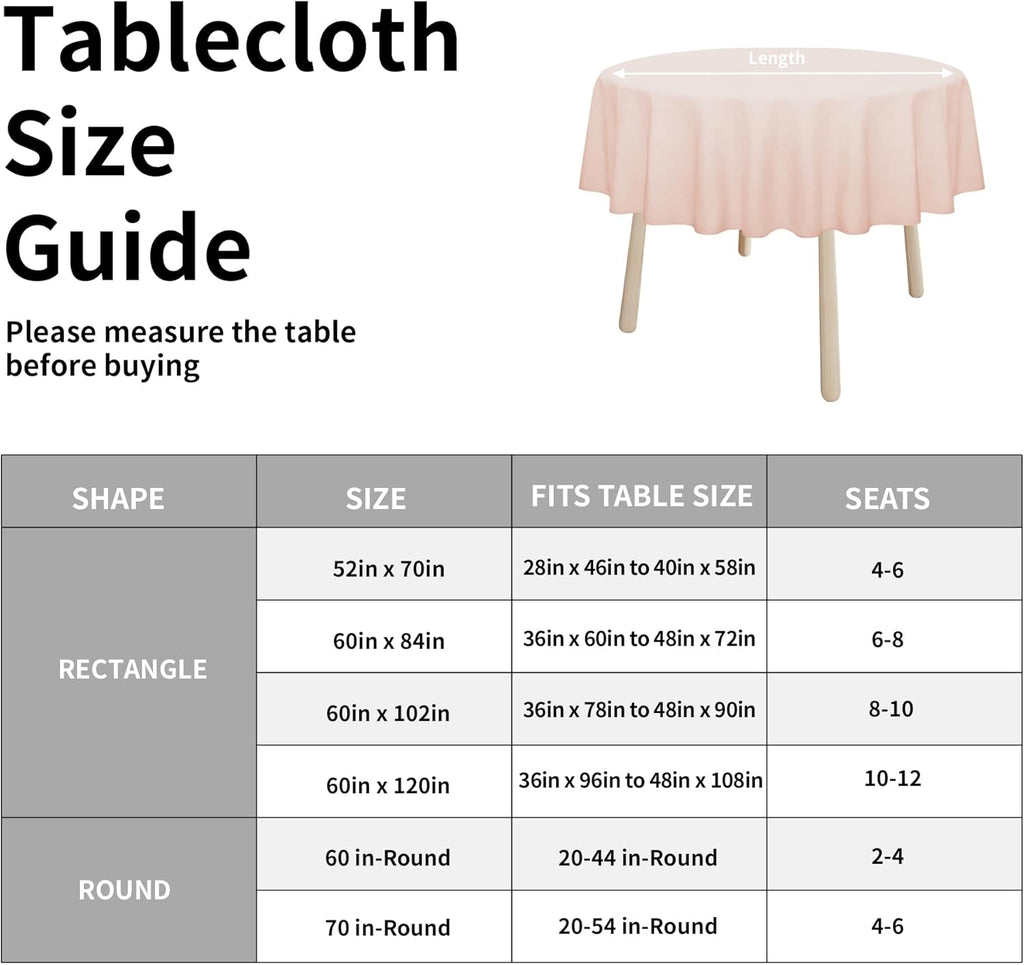 Easy-Going Faux Linen Waterproof Spill-Proof Tablecloth Stain Resistant Rectangle Table Cloth Wrinkle Free Decorative Fabric for Kitchen, Dining, Party, Weddings, Restaurants (52x70 in, Linen)