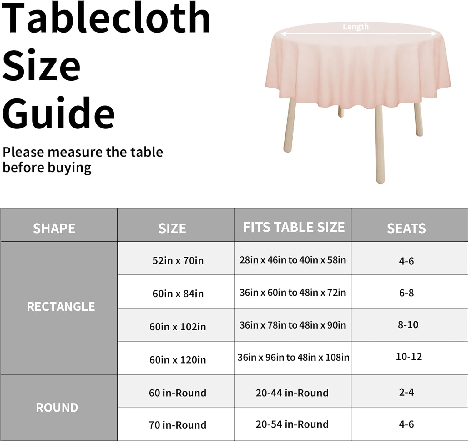 Easy-Going Faux Linen Waterproof Spill-Proof Tablecloth Stain Resistant Rectangle Table Cloth Wrinkle Free Decorative Fabric for Kitchen, Dining, Party, Weddings, Restaurants (52x70 in, Linen)