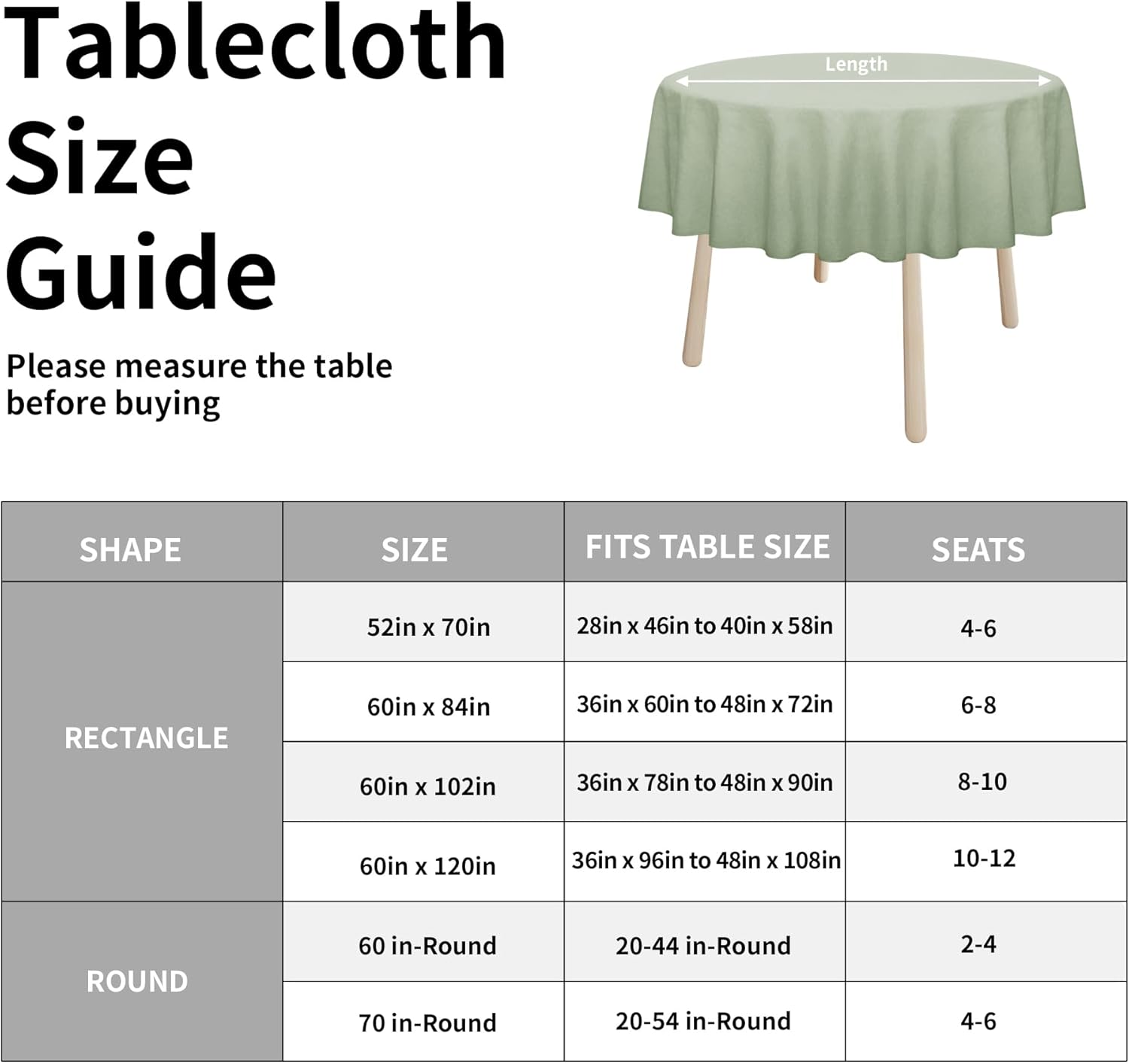 Easy-Going Faux Linen Waterproof Spill-Proof Tablecloth Stain Resistant Rectangle Table Cloth Wrinkle Free Decorative Fabric for Kitchen, Dining, Party, Weddings, Restaurants (52x70 in, Linen)