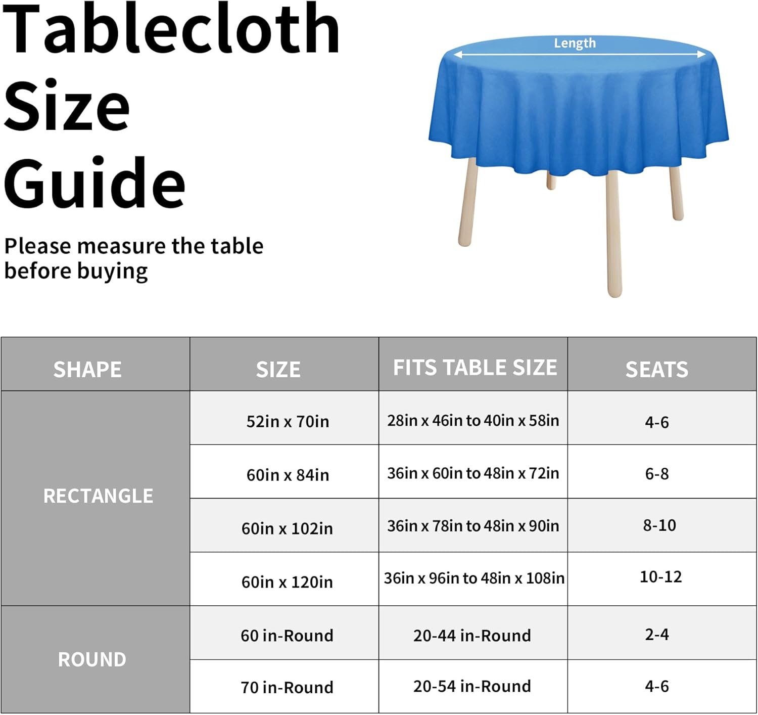 Easy-Going Faux Linen Waterproof Spill-Proof Tablecloth Stain Resistant Rectangle Table Cloth Wrinkle Free Decorative Fabric for Kitchen, Dining, Party, Weddings, Restaurants (52x70 in, Linen)