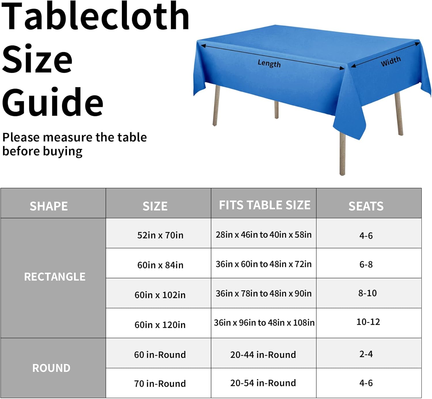 Easy-Going Faux Linen Waterproof Spill-Proof Tablecloth Stain Resistant Rectangle Table Cloth Wrinkle Free Decorative Fabric for Kitchen, Dining, Party, Weddings, Restaurants (52x70 in, Linen)