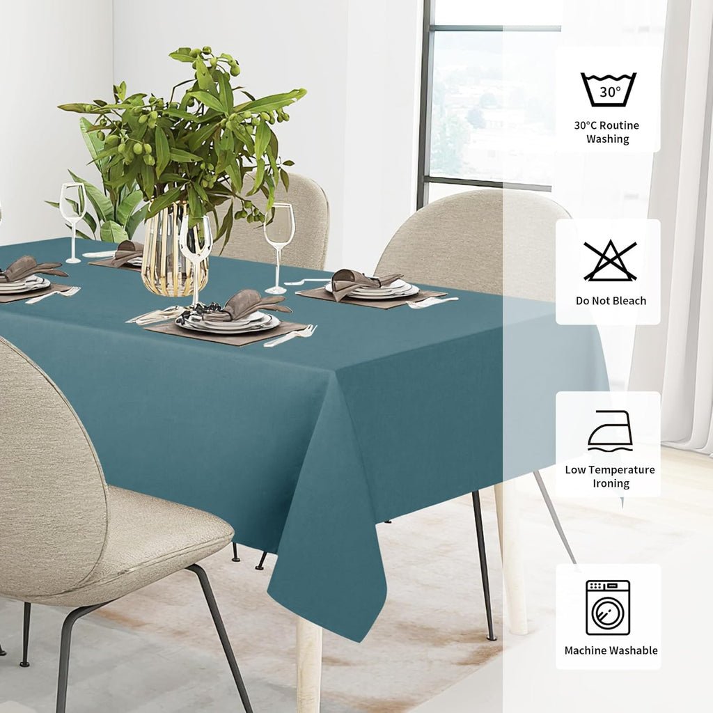 Easy-Going Faux Linen Waterproof Spill-Proof Tablecloth Stain Resistant Rectangle Table Cloth Wrinkle Free Decorative Fabric for Kitchen, Dining, Party, Weddings, Restaurants (52x70 in, Linen)
