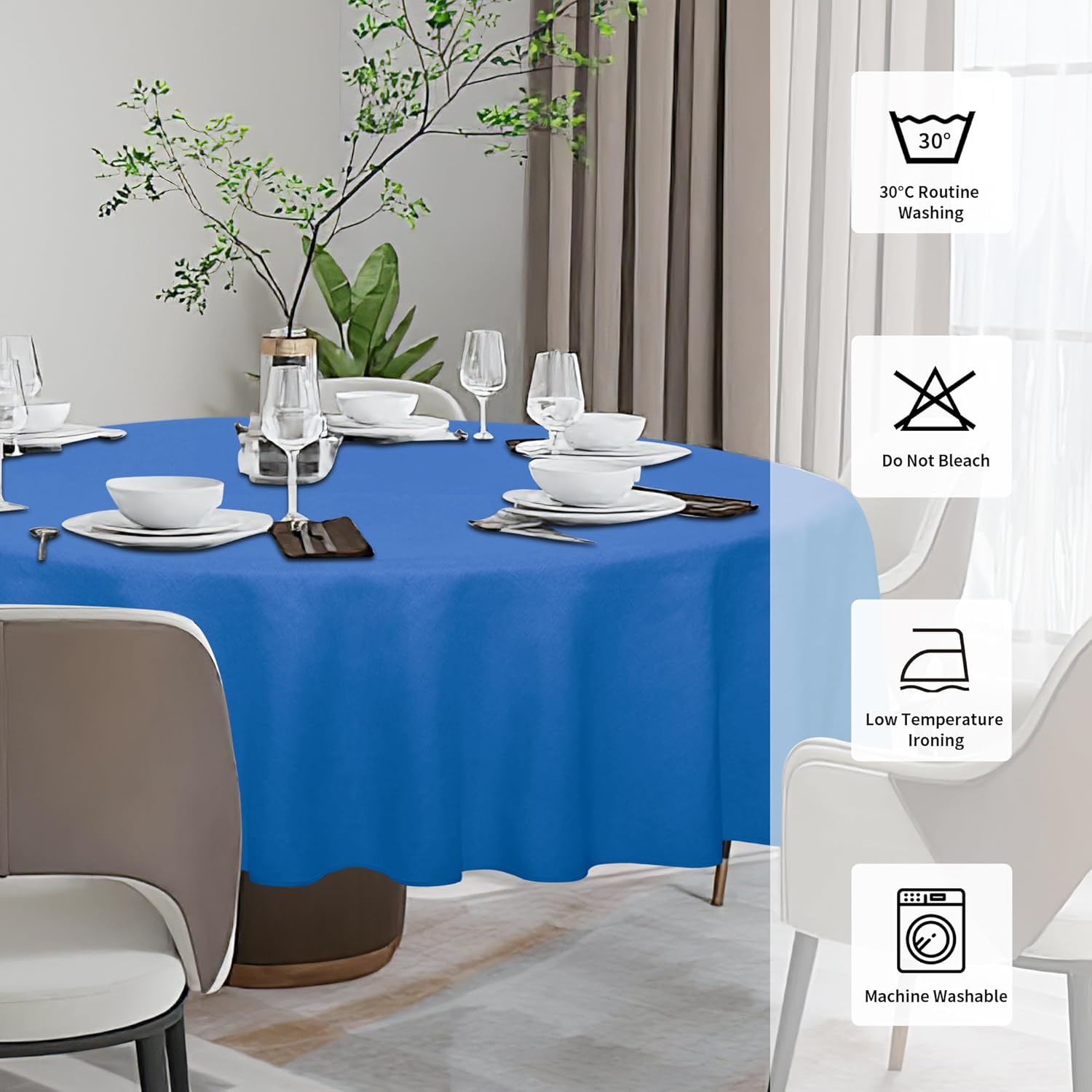 Easy-Going Faux Linen Waterproof Spill-Proof Tablecloth Stain Resistant Rectangle Table Cloth Wrinkle Free Decorative Fabric for Kitchen, Dining, Party, Weddings, Restaurants (52x70 in, Linen)