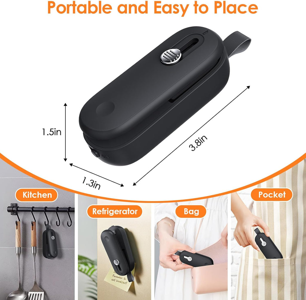 “FEPPO 2-in-1 Mini Bag Sealer & Cutter – Portable Snack Resealer 🔋 Batteries Included”