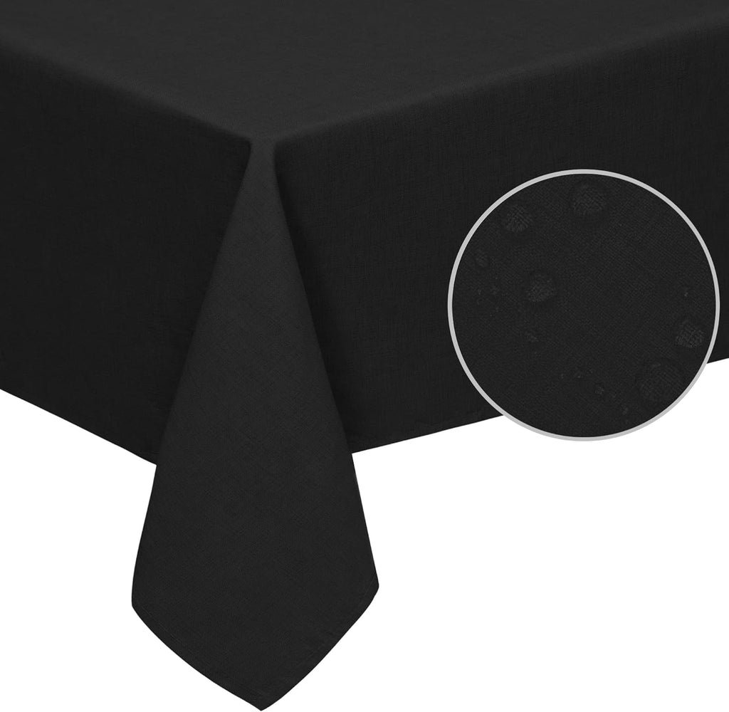 Easy-Going Faux Linen Waterproof Spill-Proof Tablecloth Stain Resistant Rectangle Table Cloth Wrinkle Free Decorative Fabric for Kitchen, Dining, Party, Weddings, Restaurants (52x70 in, Linen)