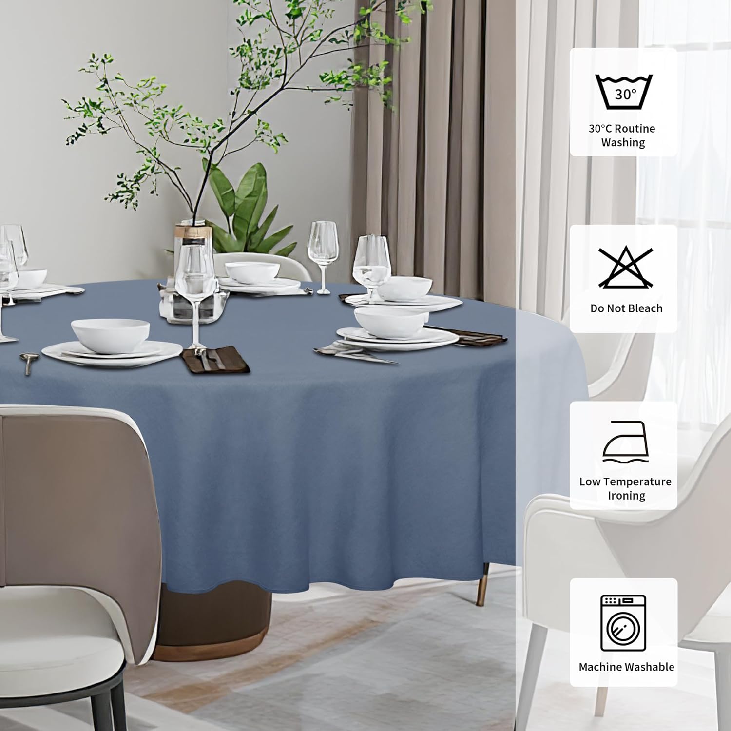 Easy-Going Faux Linen Waterproof Spill-Proof Tablecloth Stain Resistant Rectangle Table Cloth Wrinkle Free Decorative Fabric for Kitchen, Dining, Party, Weddings, Restaurants (52x70 in, Linen)