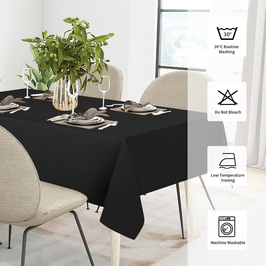 Easy-Going Faux Linen Waterproof Spill-Proof Tablecloth Stain Resistant Rectangle Table Cloth Wrinkle Free Decorative Fabric for Kitchen, Dining, Party, Weddings, Restaurants (52x70 in, Linen)