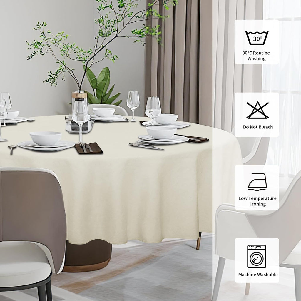 Easy-Going Faux Linen Waterproof Spill-Proof Tablecloth Stain Resistant Rectangle Table Cloth Wrinkle Free Decorative Fabric for Kitchen, Dining, Party, Weddings, Restaurants (52x70 in, Linen)
