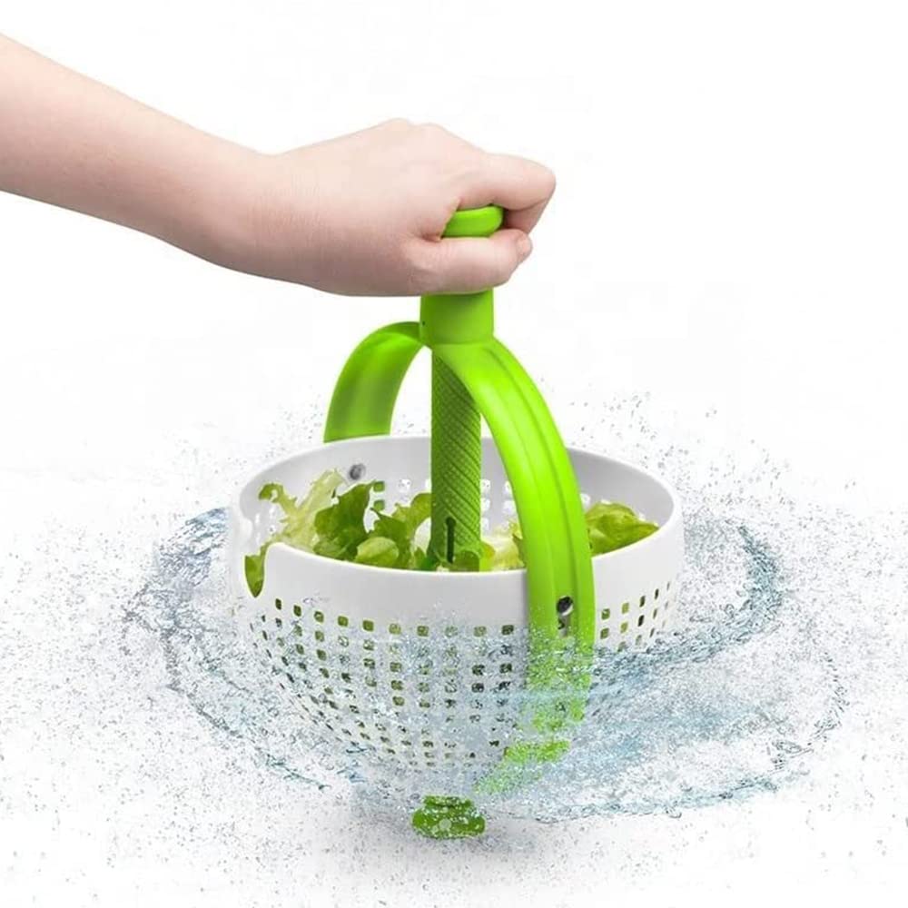 🥦 2025Vegetable Salad Rotating Draining Basket - 💓Take your salad prep to the next level