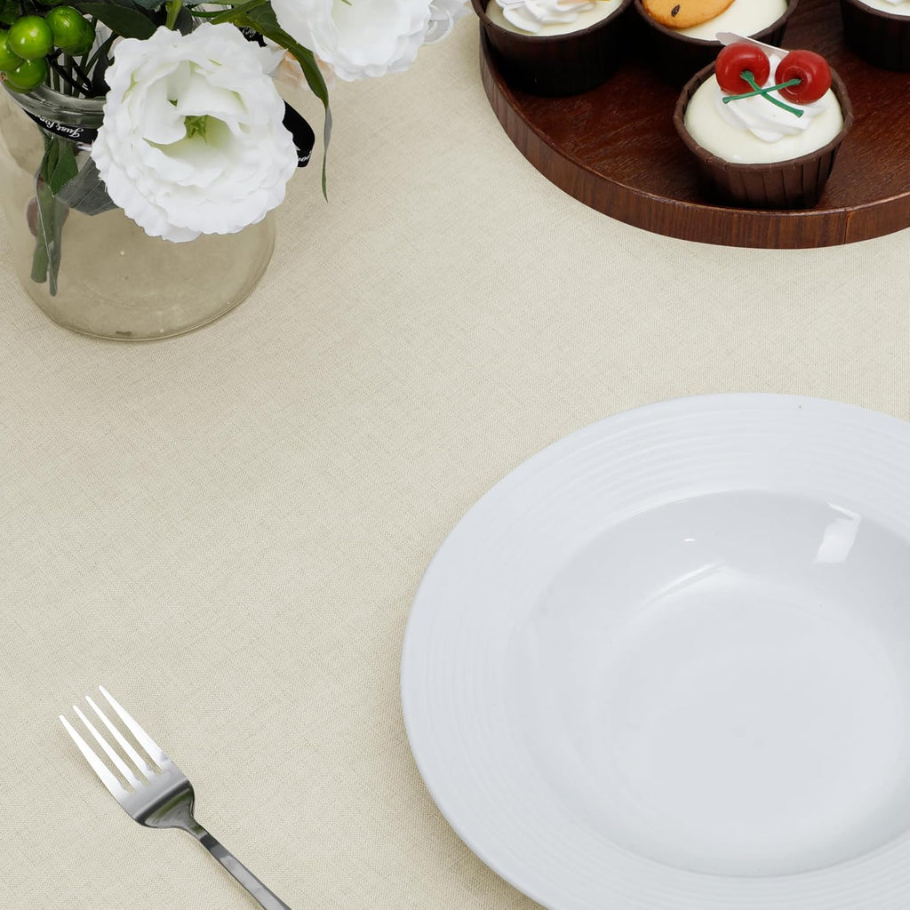 Easy-Going Faux Linen Waterproof Spill-Proof Tablecloth Stain Resistant Rectangle Table Cloth Wrinkle Free Decorative Fabric for Kitchen, Dining, Party, Weddings, Restaurants (52x70 in, Linen)