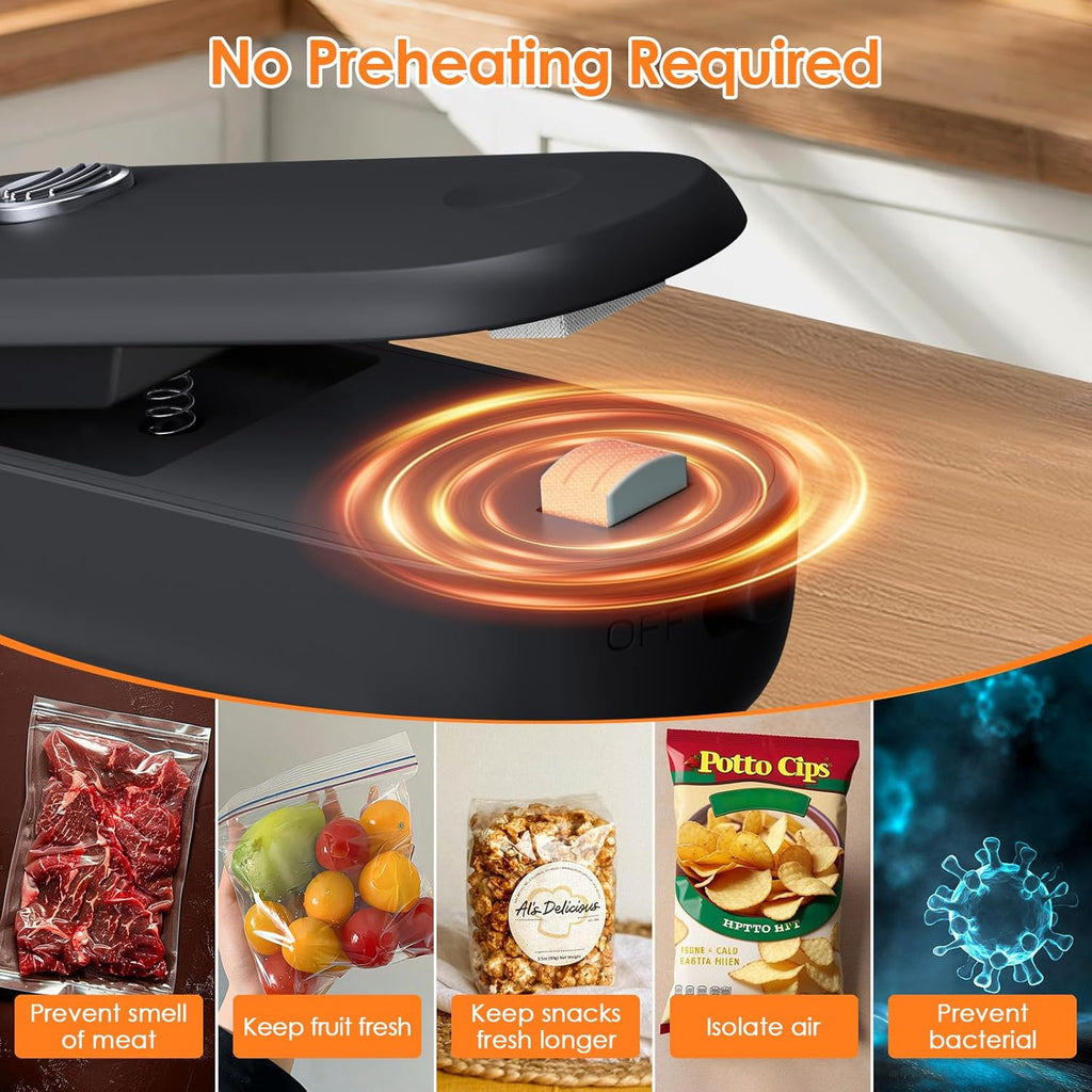 “FEPPO 2-in-1 Mini Bag Sealer & Cutter – Portable Snack Resealer 🔋 Batteries Included”