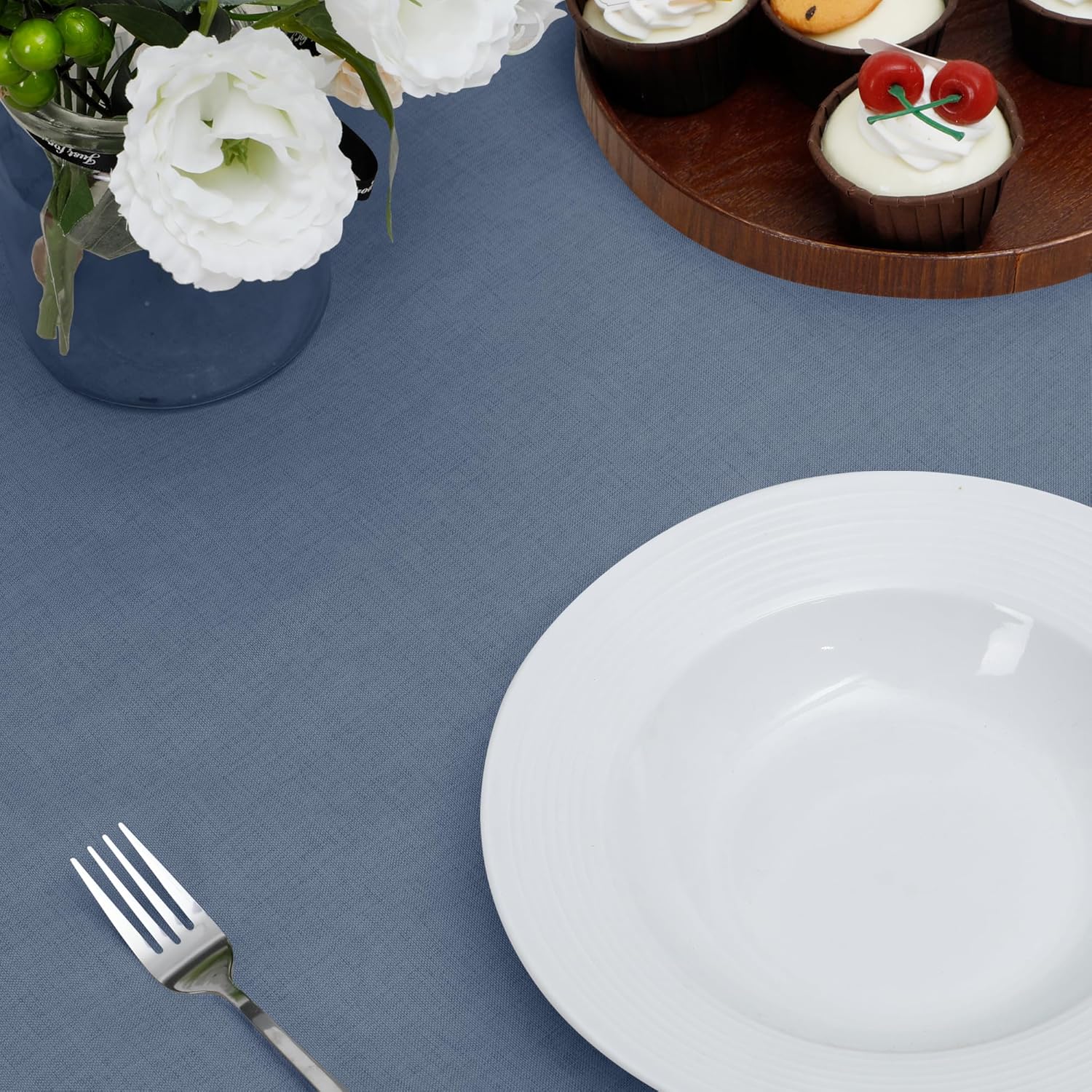 Easy-Going Faux Linen Waterproof Spill-Proof Tablecloth Stain Resistant Rectangle Table Cloth Wrinkle Free Decorative Fabric for Kitchen, Dining, Party, Weddings, Restaurants (52x70 in, Linen)