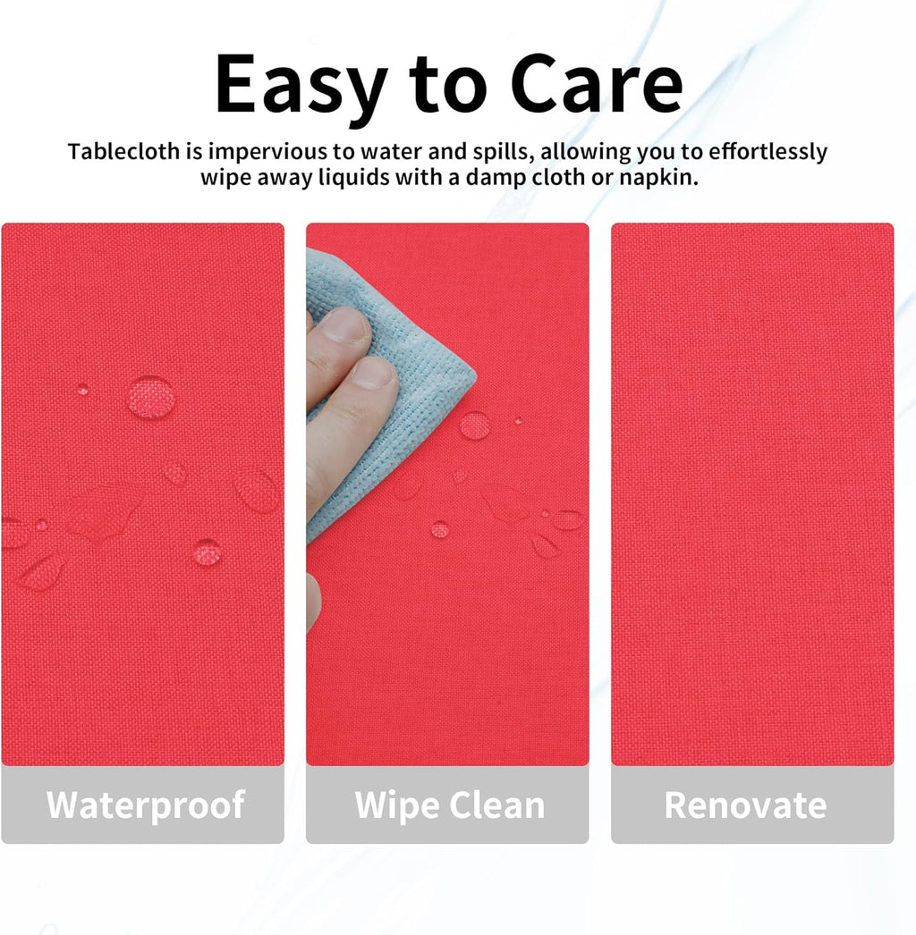 Easy-Going Faux Linen Waterproof Spill-Proof Tablecloth Stain Resistant Rectangle Table Cloth Wrinkle Free Decorative Fabric for Kitchen, Dining, Party, Weddings, Restaurants (52x70 in, Linen)