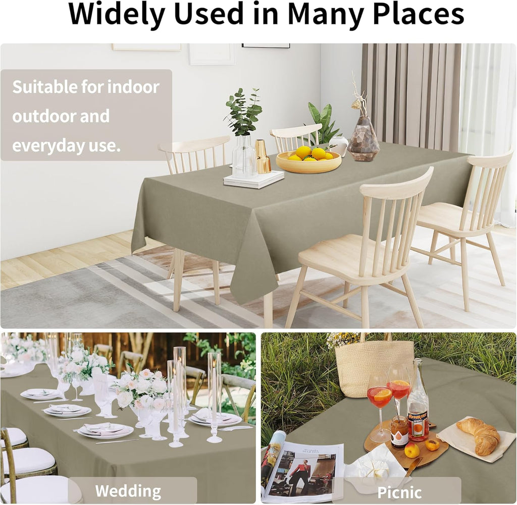 Easy-Going Faux Linen Waterproof Spill-Proof Tablecloth Stain Resistant Rectangle Table Cloth Wrinkle Free Decorative Fabric for Kitchen, Dining, Party, Weddings, Restaurants (52x70 in, Linen)