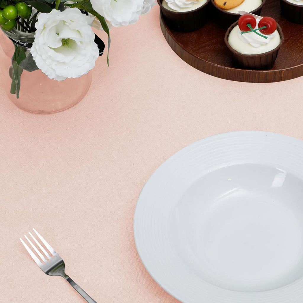 Easy-Going Faux Linen Waterproof Spill-Proof Tablecloth Stain Resistant Rectangle Table Cloth Wrinkle Free Decorative Fabric for Kitchen, Dining, Party, Weddings, Restaurants (52x70 in, Linen)