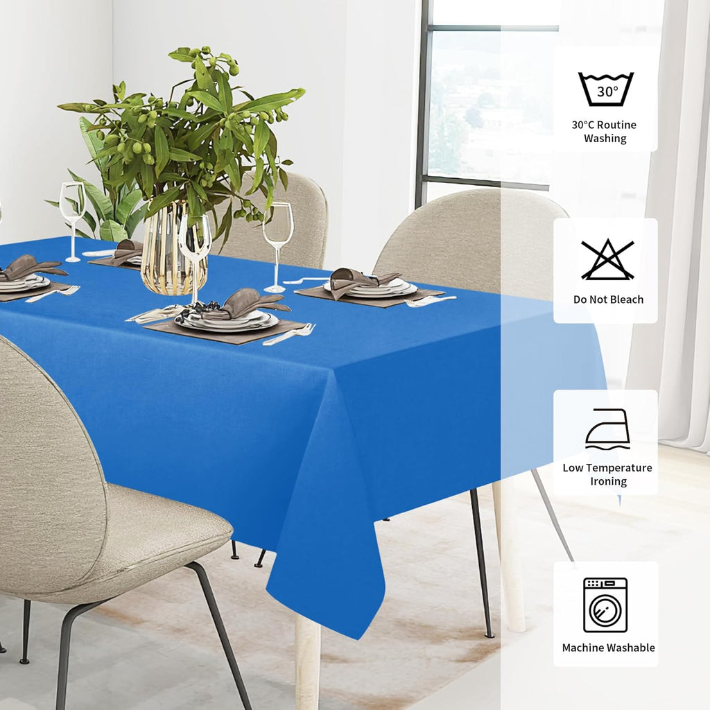Easy-Going Faux Linen Waterproof Spill-Proof Tablecloth Stain Resistant Rectangle Table Cloth Wrinkle Free Decorative Fabric for Kitchen, Dining, Party, Weddings, Restaurants (52x70 in, Linen)