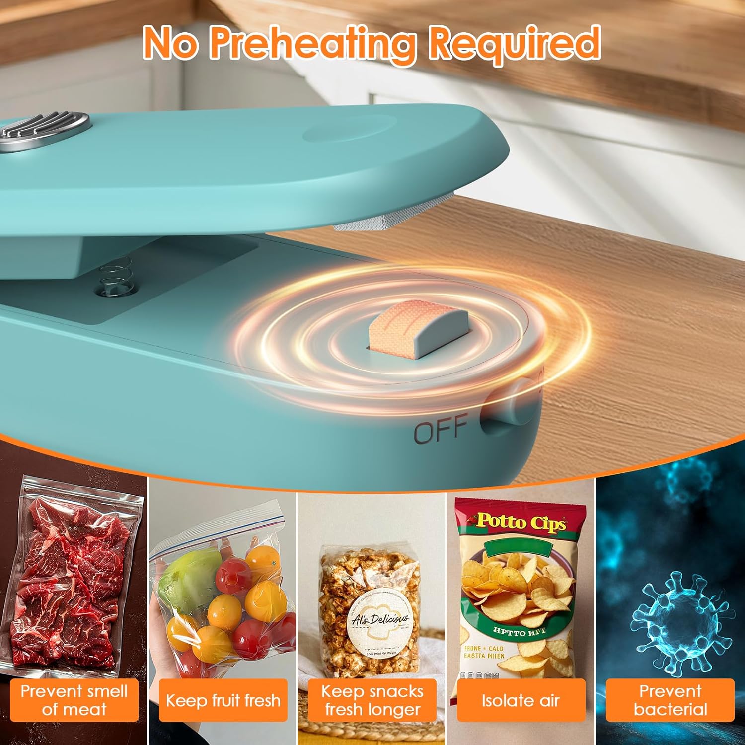 “FEPPO 2-in-1 Mini Bag Sealer & Cutter – Portable Snack Resealer 🔋 Batteries Included”