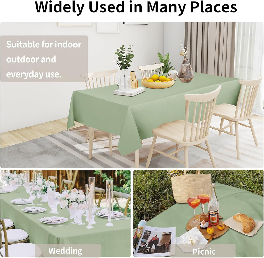 Easy-Going Faux Linen Waterproof Spill-Proof Tablecloth Stain Resistant Rectangle Table Cloth Wrinkle Free Decorative Fabric for Kitchen, Dining, Party, Weddings, Restaurants (52x70 in, Linen)