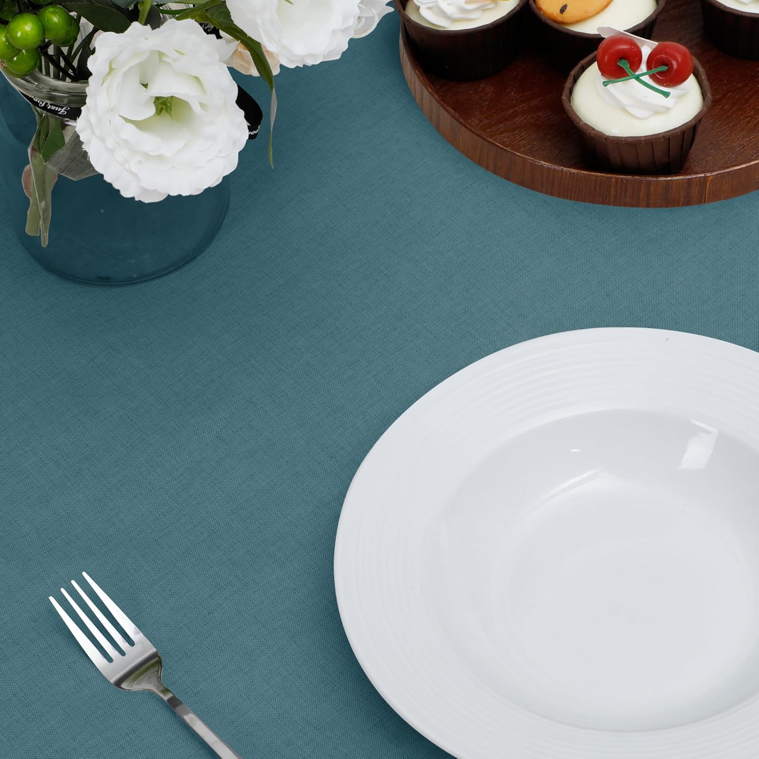 Easy-Going Faux Linen Waterproof Spill-Proof Tablecloth Stain Resistant Rectangle Table Cloth Wrinkle Free Decorative Fabric for Kitchen, Dining, Party, Weddings, Restaurants (52x70 in, Linen)