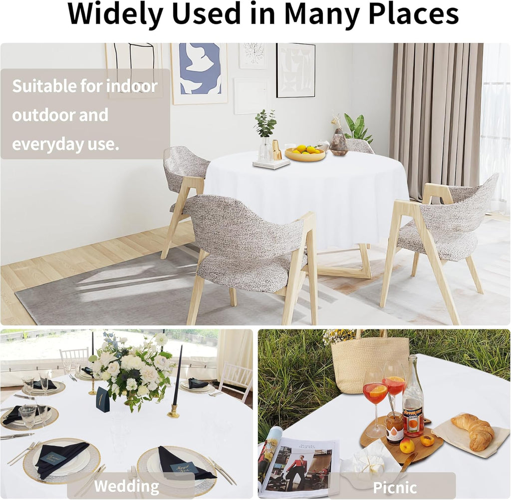 Easy-Going Faux Linen Waterproof Spill-Proof Tablecloth Stain Resistant Rectangle Table Cloth Wrinkle Free Decorative Fabric for Kitchen, Dining, Party, Weddings, Restaurants (52x70 in, Linen)