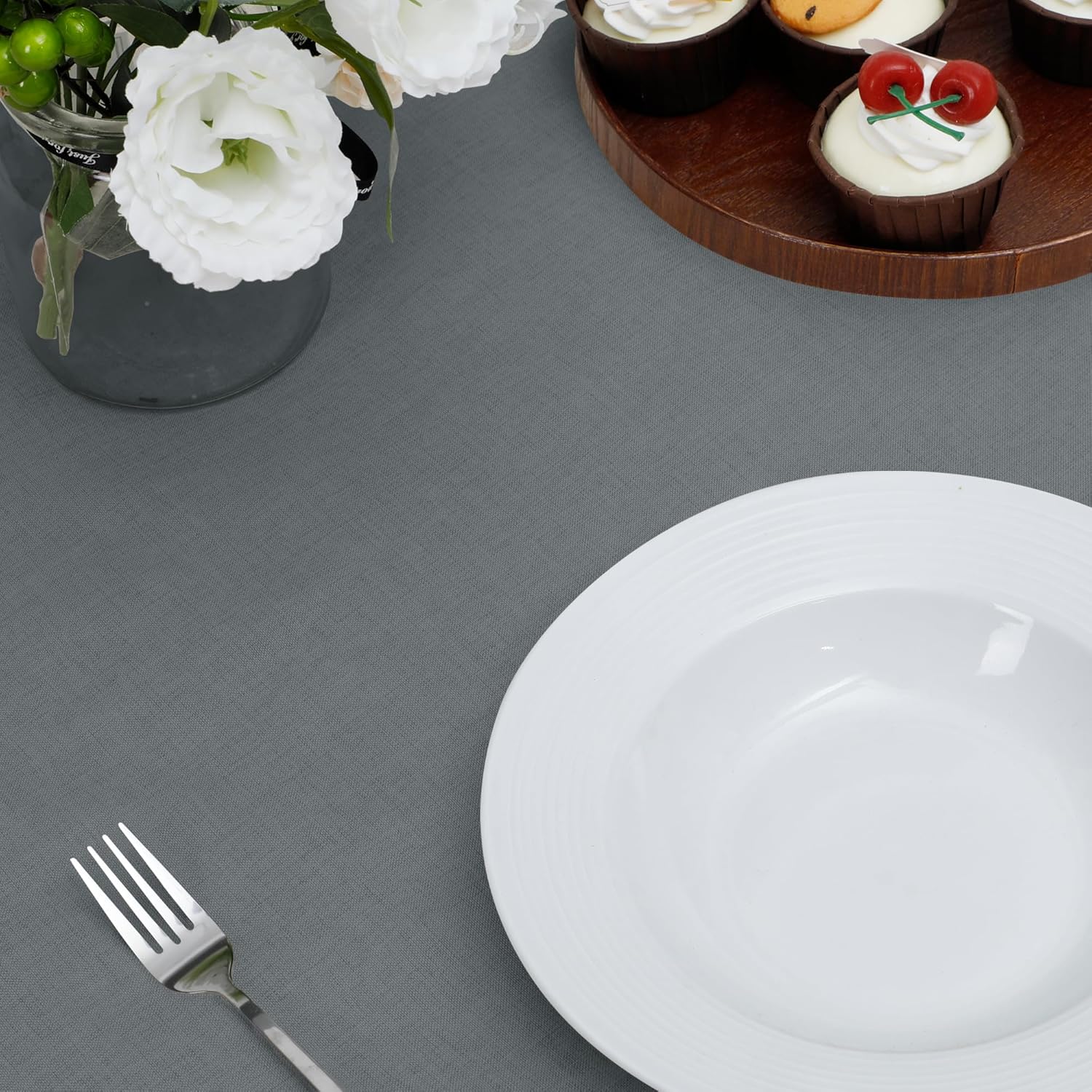 Easy-Going Faux Linen Waterproof Spill-Proof Tablecloth Stain Resistant Rectangle Table Cloth Wrinkle Free Decorative Fabric for Kitchen, Dining, Party, Weddings, Restaurants (52x70 in, Linen)