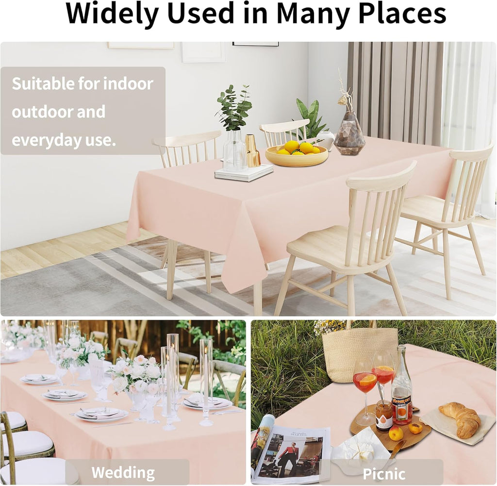 Easy-Going Faux Linen Waterproof Spill-Proof Tablecloth Stain Resistant Rectangle Table Cloth Wrinkle Free Decorative Fabric for Kitchen, Dining, Party, Weddings, Restaurants (52x70 in, Linen)