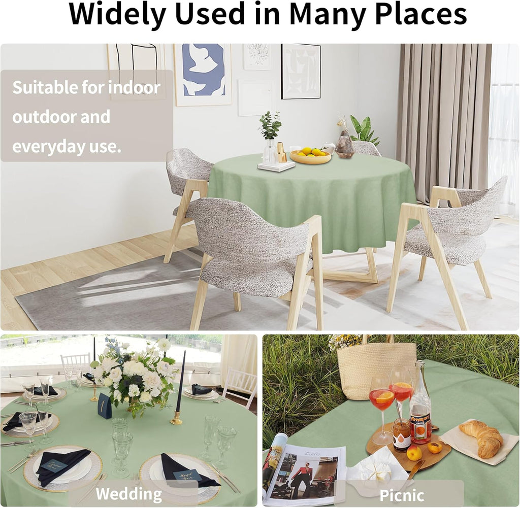 Easy-Going Faux Linen Waterproof Spill-Proof Tablecloth Stain Resistant Rectangle Table Cloth Wrinkle Free Decorative Fabric for Kitchen, Dining, Party, Weddings, Restaurants (52x70 in, Linen)