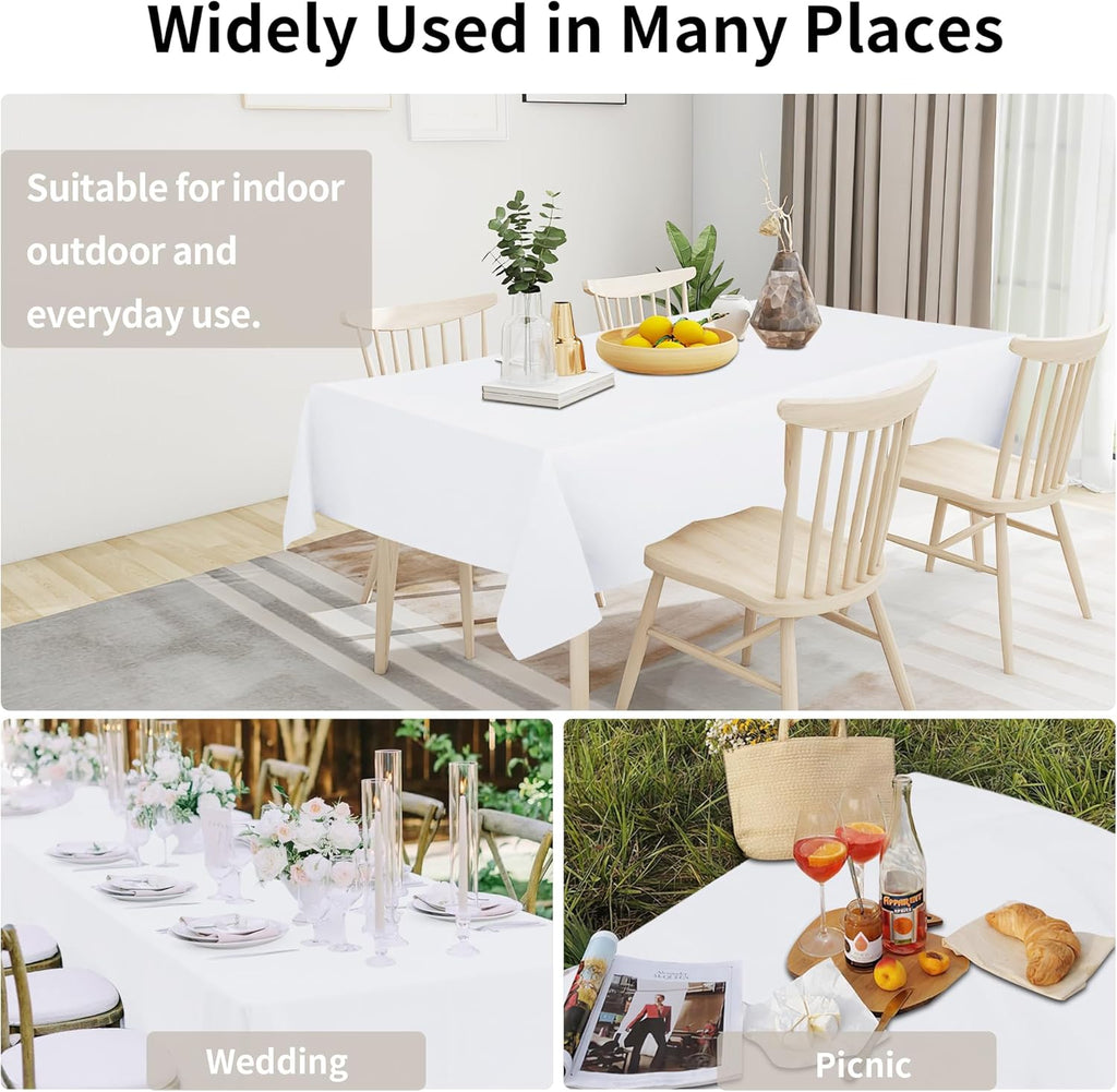 Easy-Going Faux Linen Waterproof Spill-Proof Tablecloth Stain Resistant Rectangle Table Cloth Wrinkle Free Decorative Fabric for Kitchen, Dining, Party, Weddings, Restaurants (52x70 in, Linen)