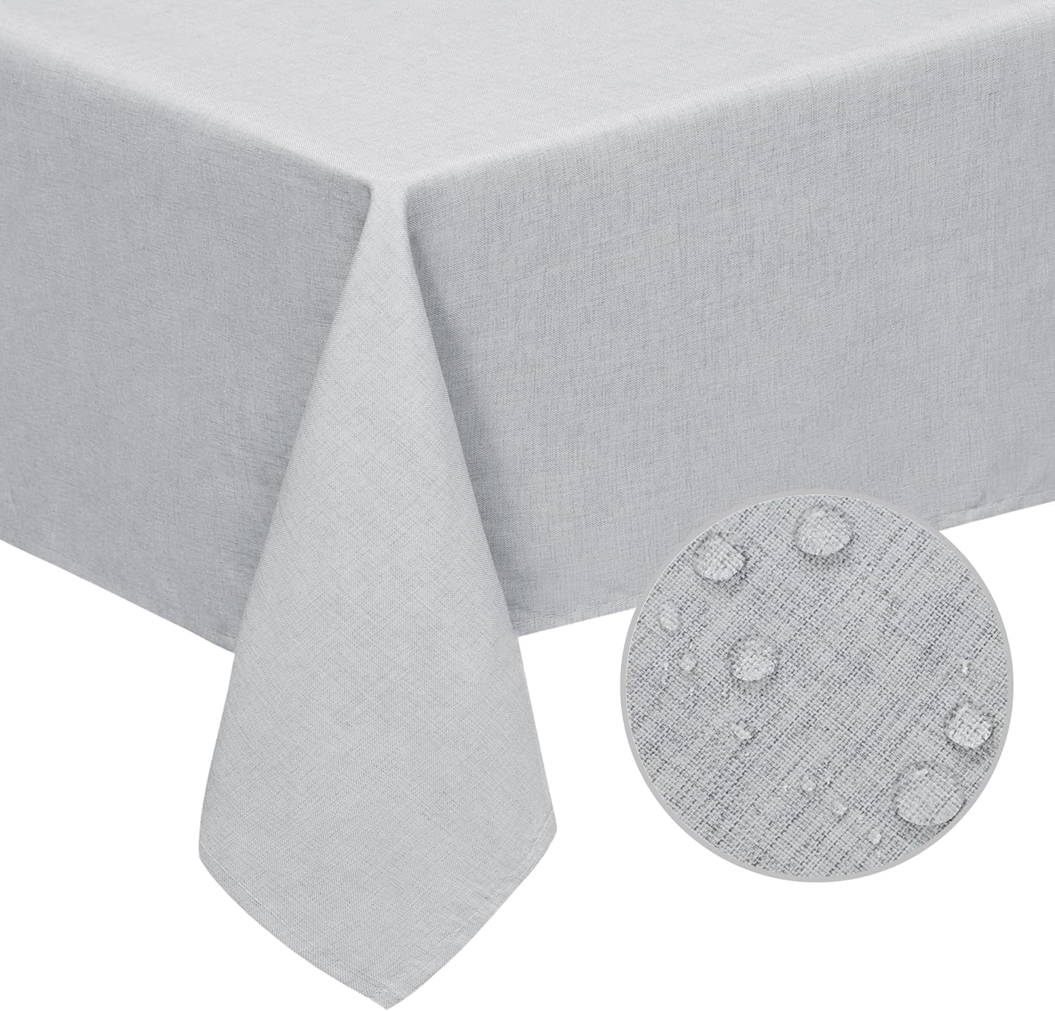 Easy-Going Faux Linen Waterproof Spill-Proof Tablecloth Stain Resistant Rectangle Table Cloth Wrinkle Free Decorative Fabric for Kitchen, Dining, Party, Weddings, Restaurants (52x70 in, Linen)