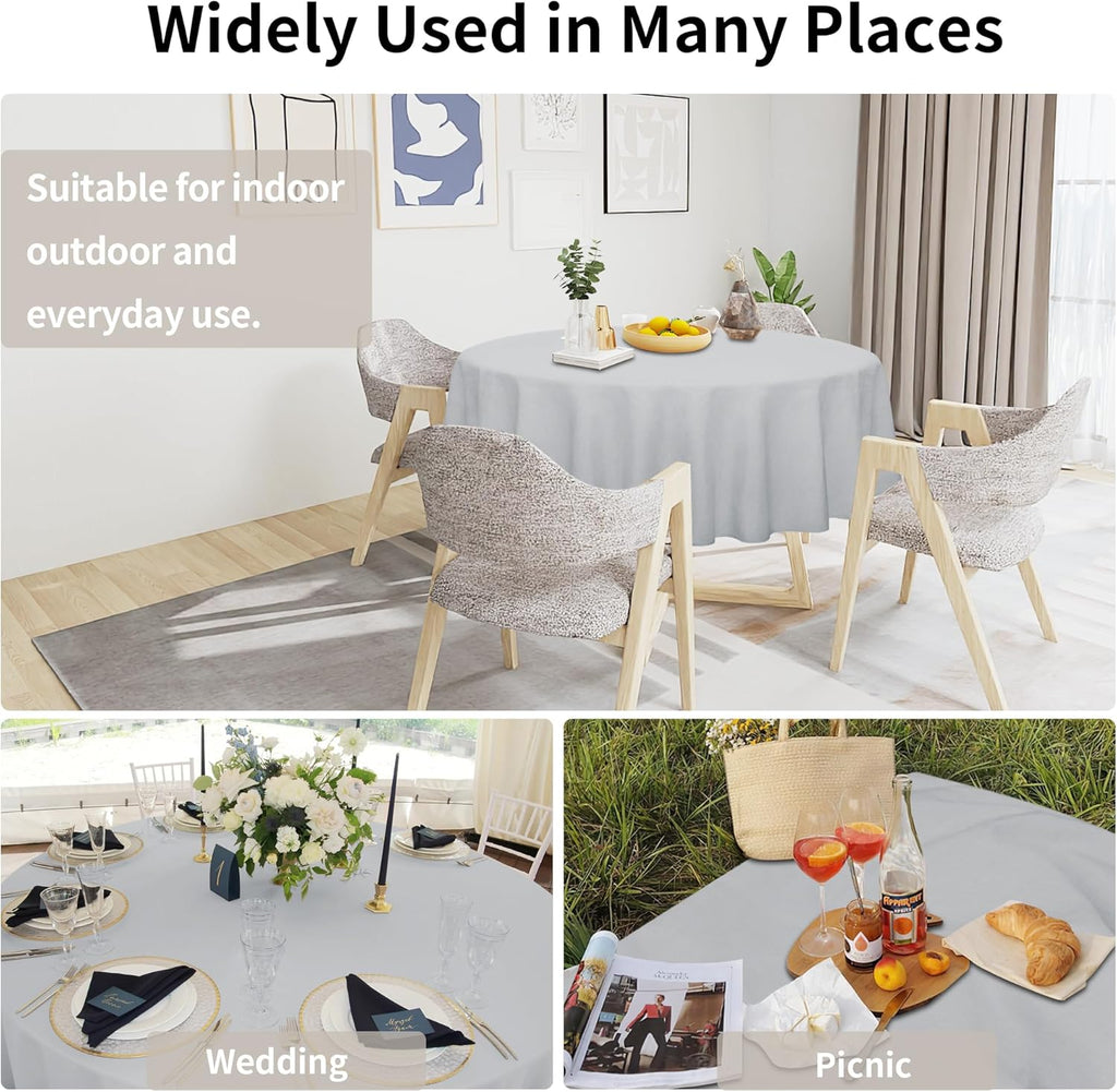 Easy-Going Faux Linen Waterproof Spill-Proof Tablecloth Stain Resistant Rectangle Table Cloth Wrinkle Free Decorative Fabric for Kitchen, Dining, Party, Weddings, Restaurants (52x70 in, Linen)