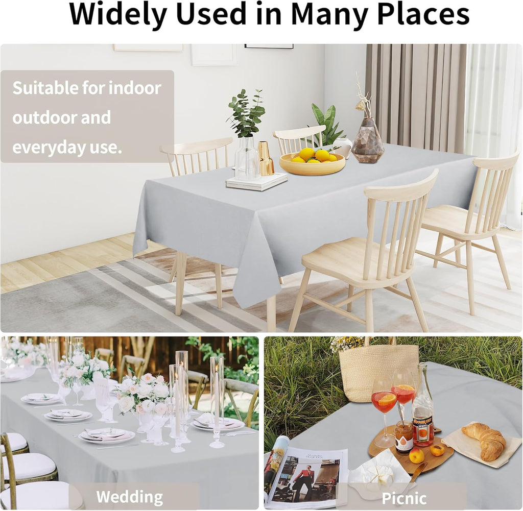 Easy-Going Faux Linen Waterproof Spill-Proof Tablecloth Stain Resistant Rectangle Table Cloth Wrinkle Free Decorative Fabric for Kitchen, Dining, Party, Weddings, Restaurants (52x70 in, Linen)