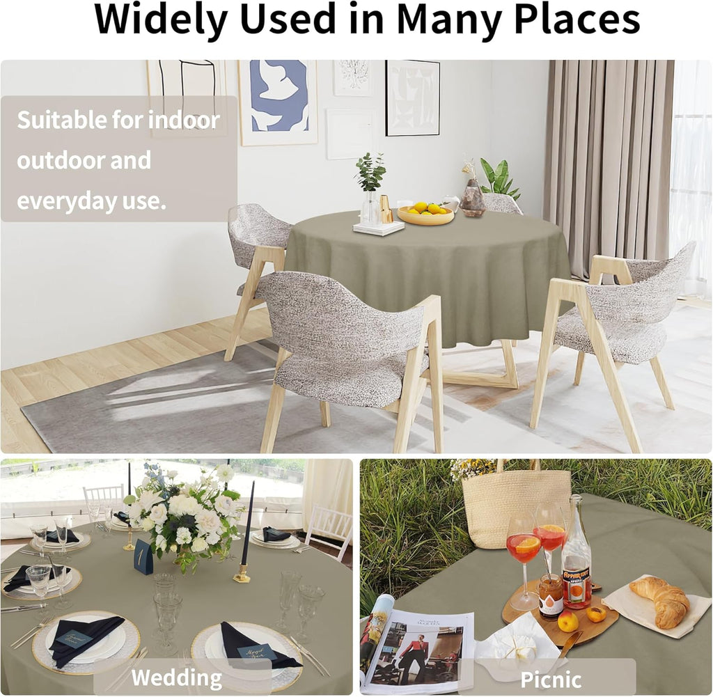 Easy-Going Faux Linen Waterproof Spill-Proof Tablecloth Stain Resistant Rectangle Table Cloth Wrinkle Free Decorative Fabric for Kitchen, Dining, Party, Weddings, Restaurants (52x70 in, Linen)