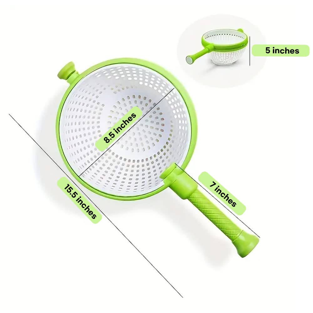 🥦 2025Vegetable Salad Rotating Draining Basket - 💓Take your salad prep to the next level