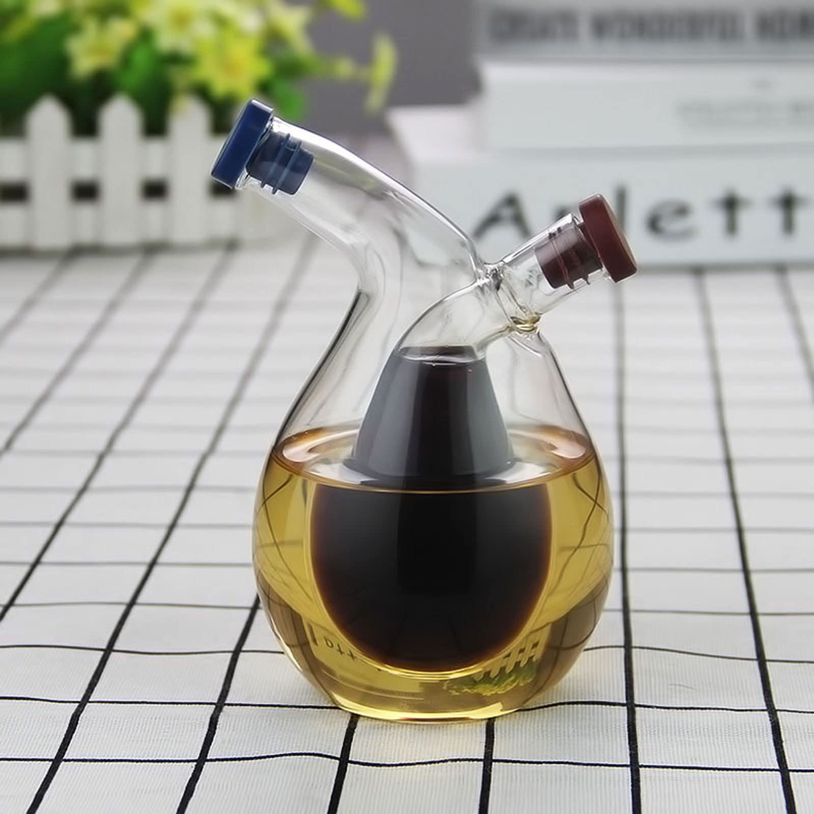 “2-in-1 Glass Oil & Vinegar Dispenser Bottle”