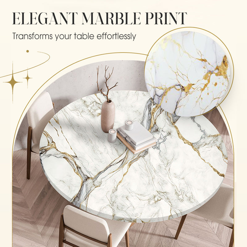 Elastic Edge Waterproof Round Tablecloth