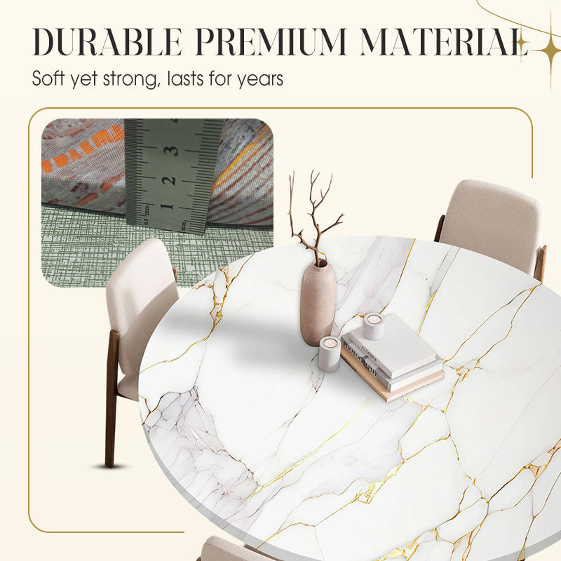 Elastic Edge Waterproof Round Tablecloth